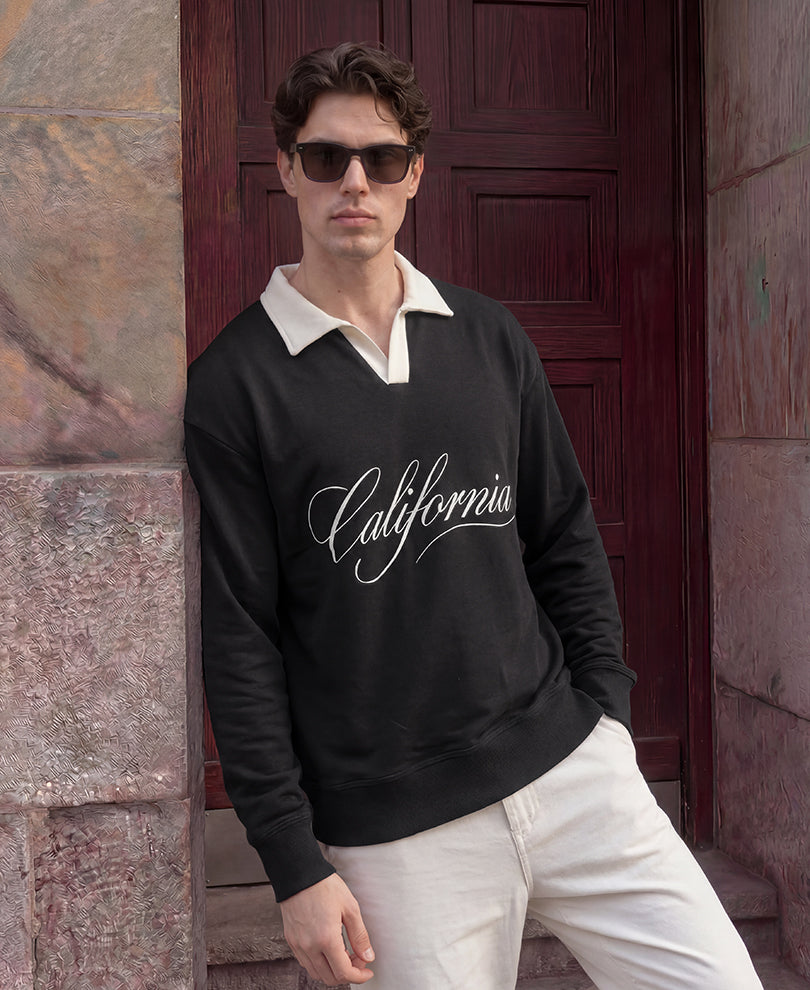 Black Embroidered Boxy T-Shirt 100% Cotton