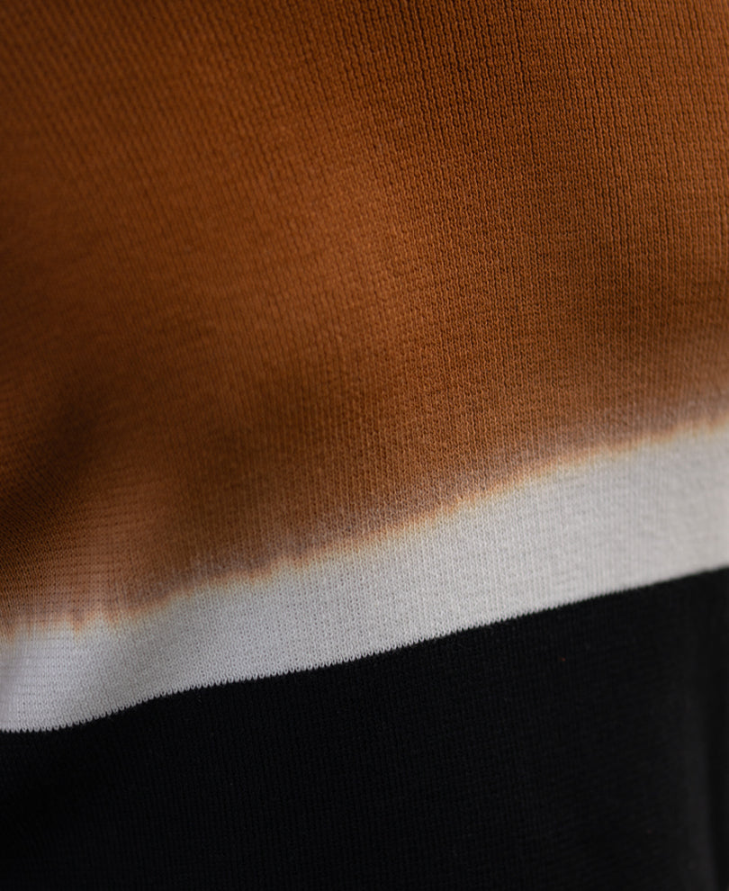Brown And Black Stripe Knit T-Shirt.