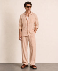 Peach Linen Blend Cord Set