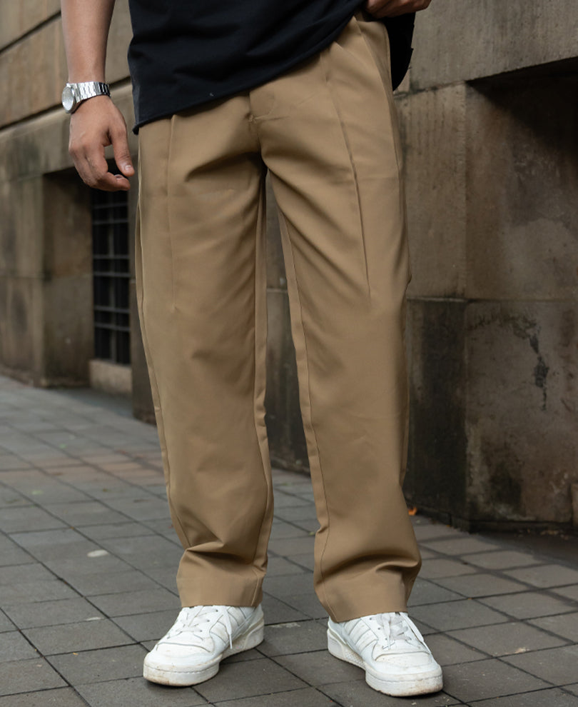 Beige Baggy Gurkha Trouser