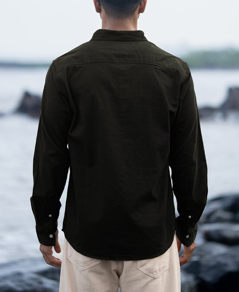 Dark Olive Corduroy Shirt 100% Cotton