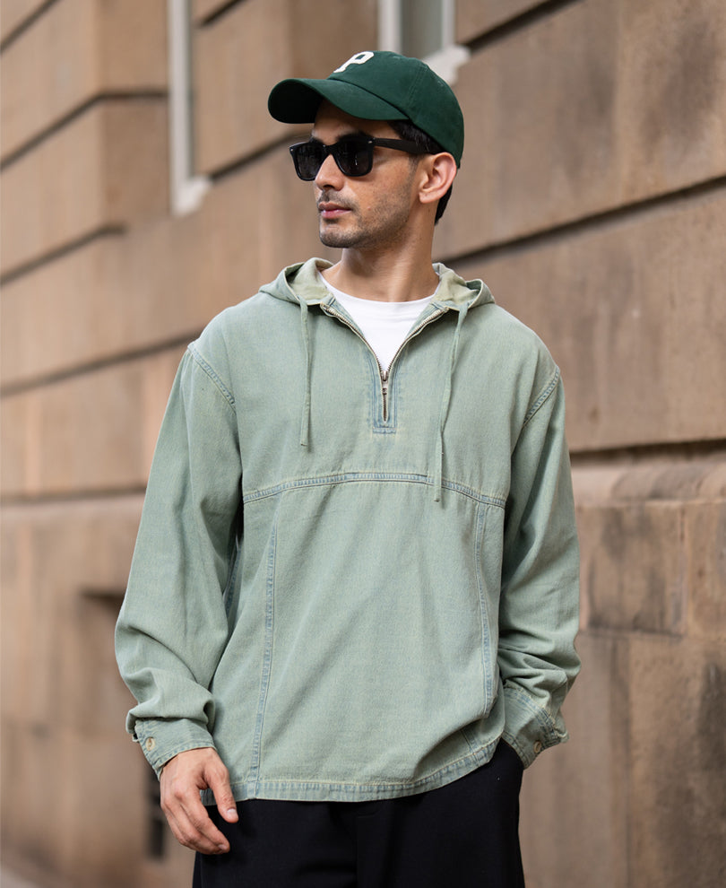 Tinted Blue Denim Hoodie