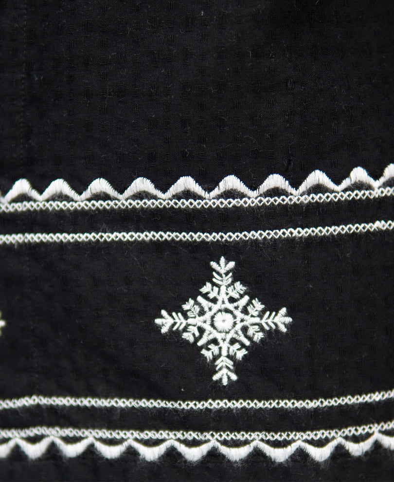 Black Embroidered Shirt 100% Cotton