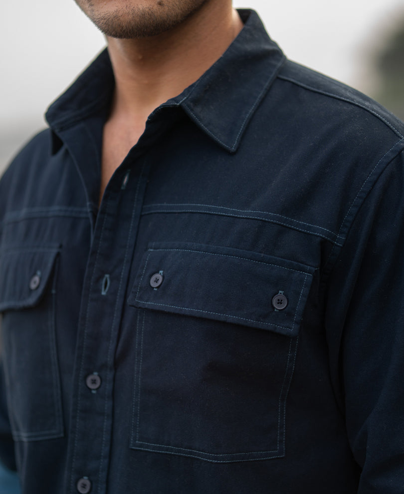 Dark Sky Structured Cargo Overshirt.
