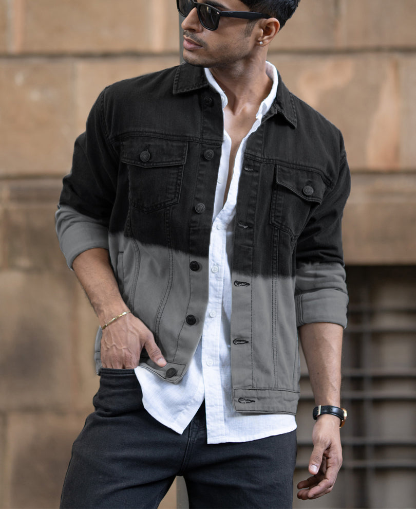 Black Ombre Denim Jacket.