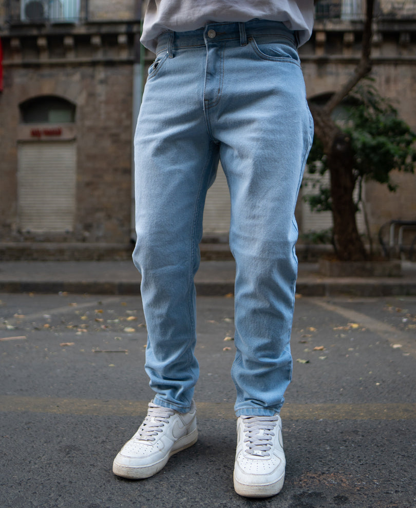 Sky Blue Denim Regular Fit Jeans.