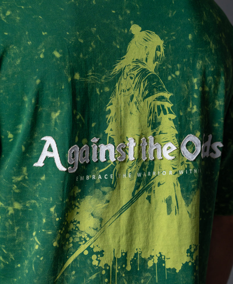 Green Wahed Samurai Print T-Shirt.