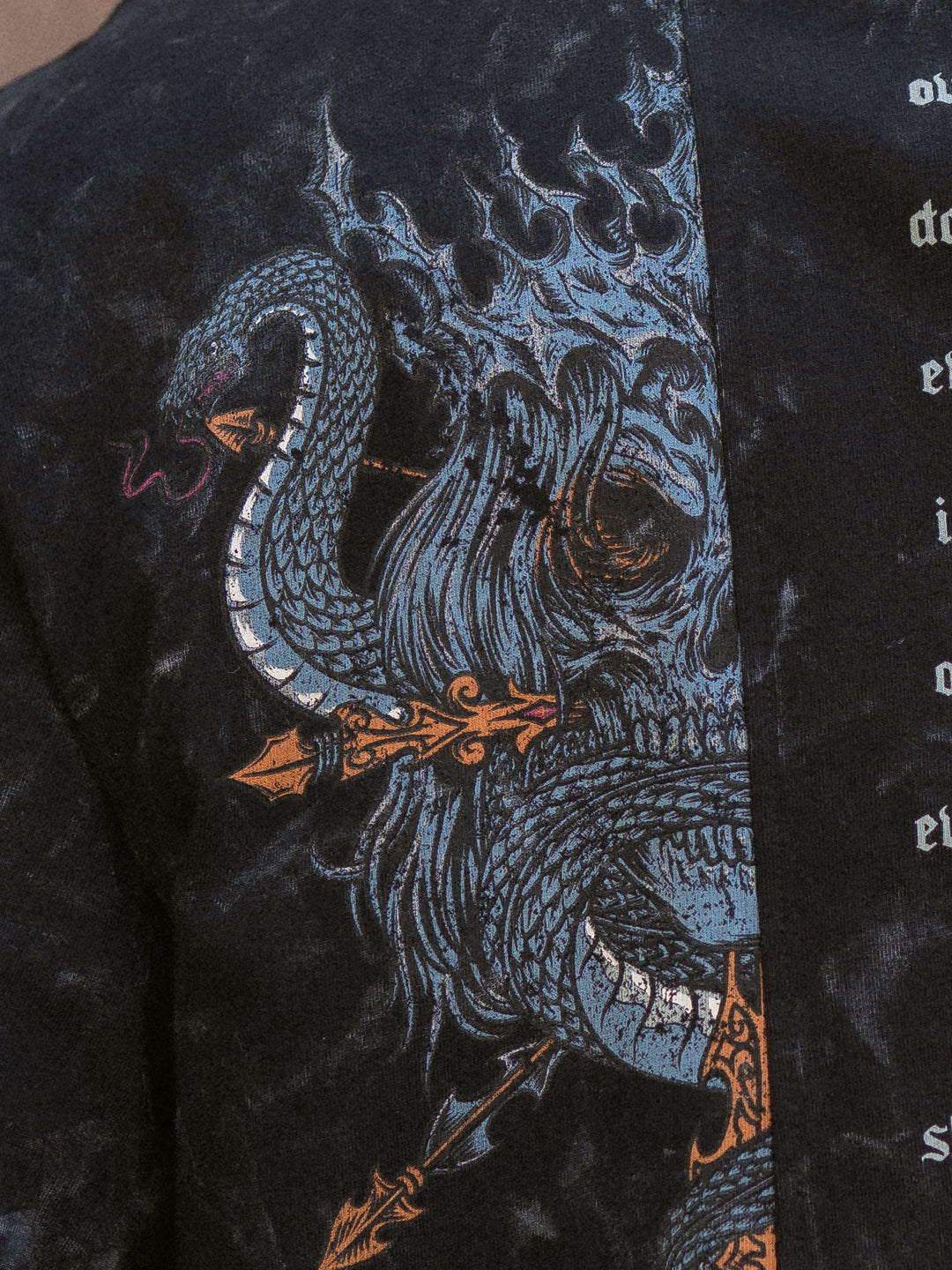 Black Washed Graphic T-Shirt 100% Cotton