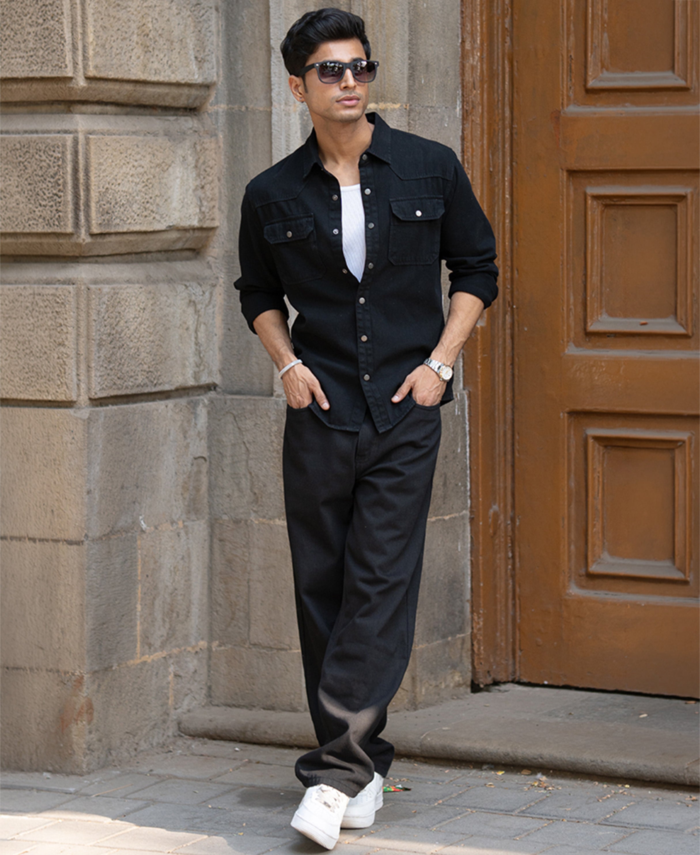 Black Denim Overshirt
