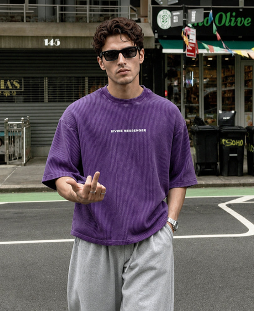 Purple Washed Graphic T-Shirt