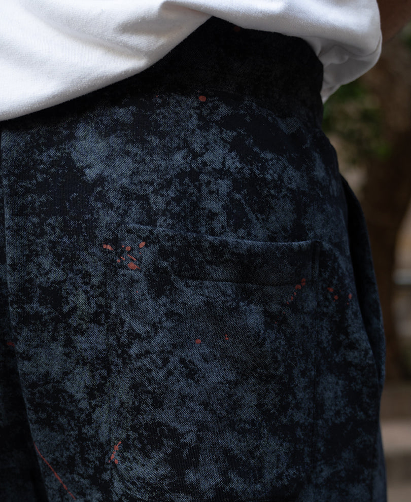 Black Printed Baggy Fit Trackpants.