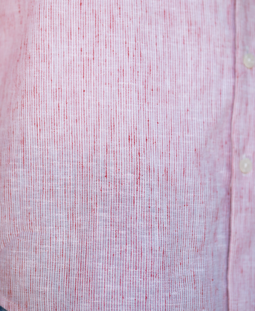 Red Pin Stripe Printed Shirt.