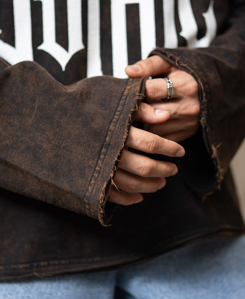 Dark Brown Washed T-Shirt 100% Cotton