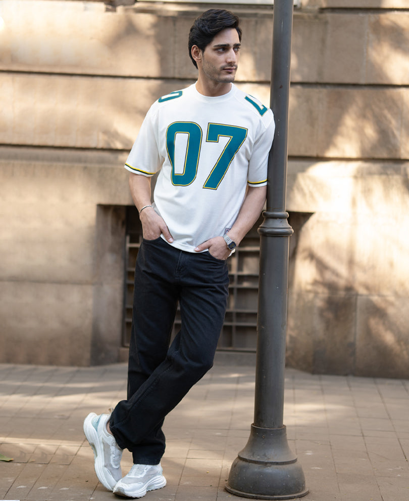 Off White Oversized Jersey T-Shirt.