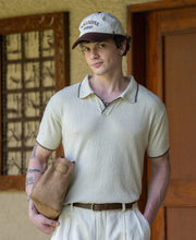 Cream Knit Polo T-Shirt