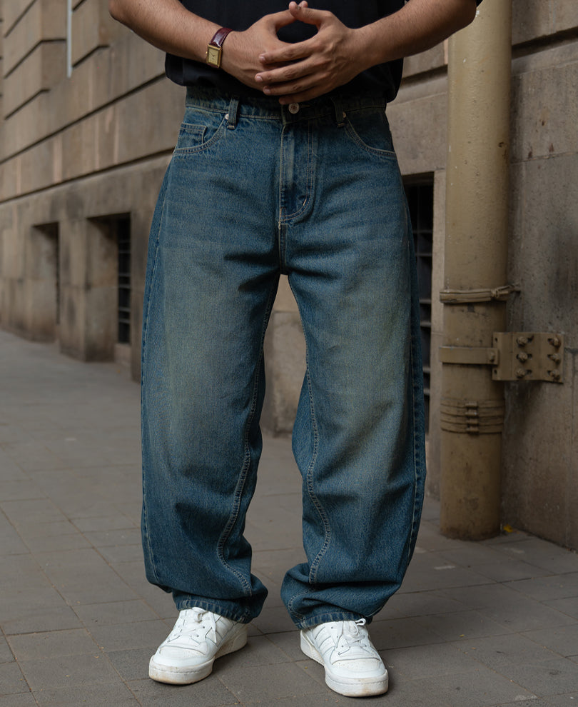 Mib Blue Barrel Fit Jeans