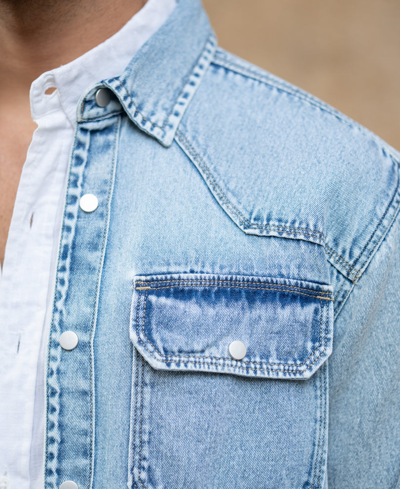 Light Blue Denim Overshirt.