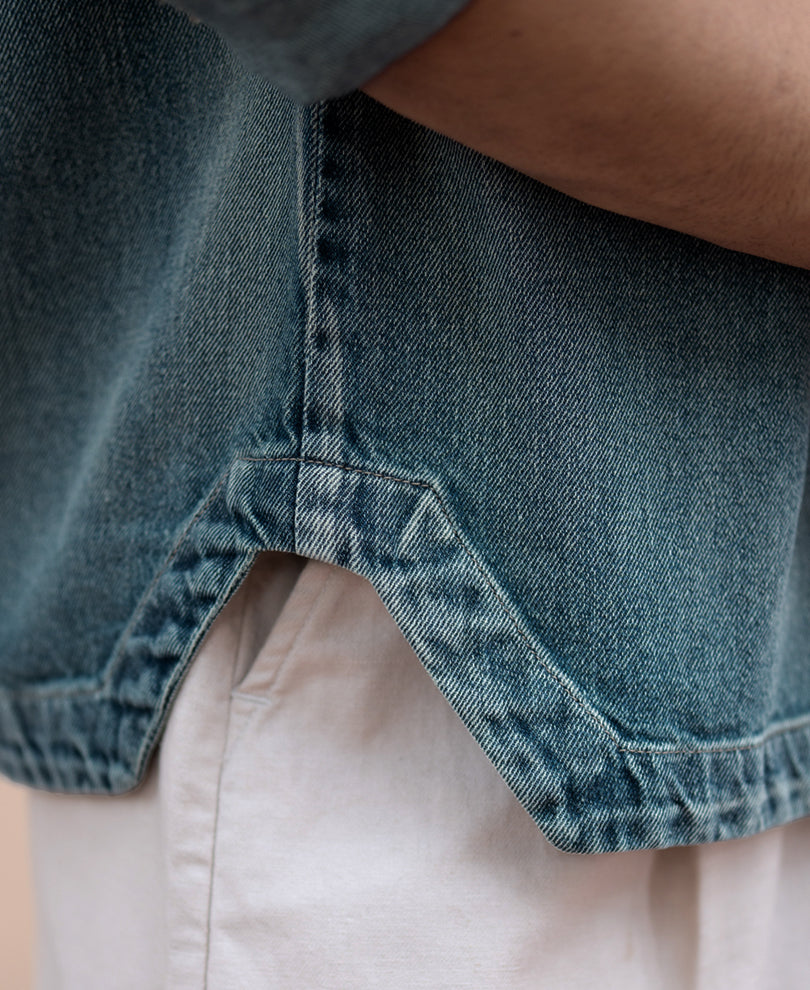 Mid Blue Sprayed Denim Shirt