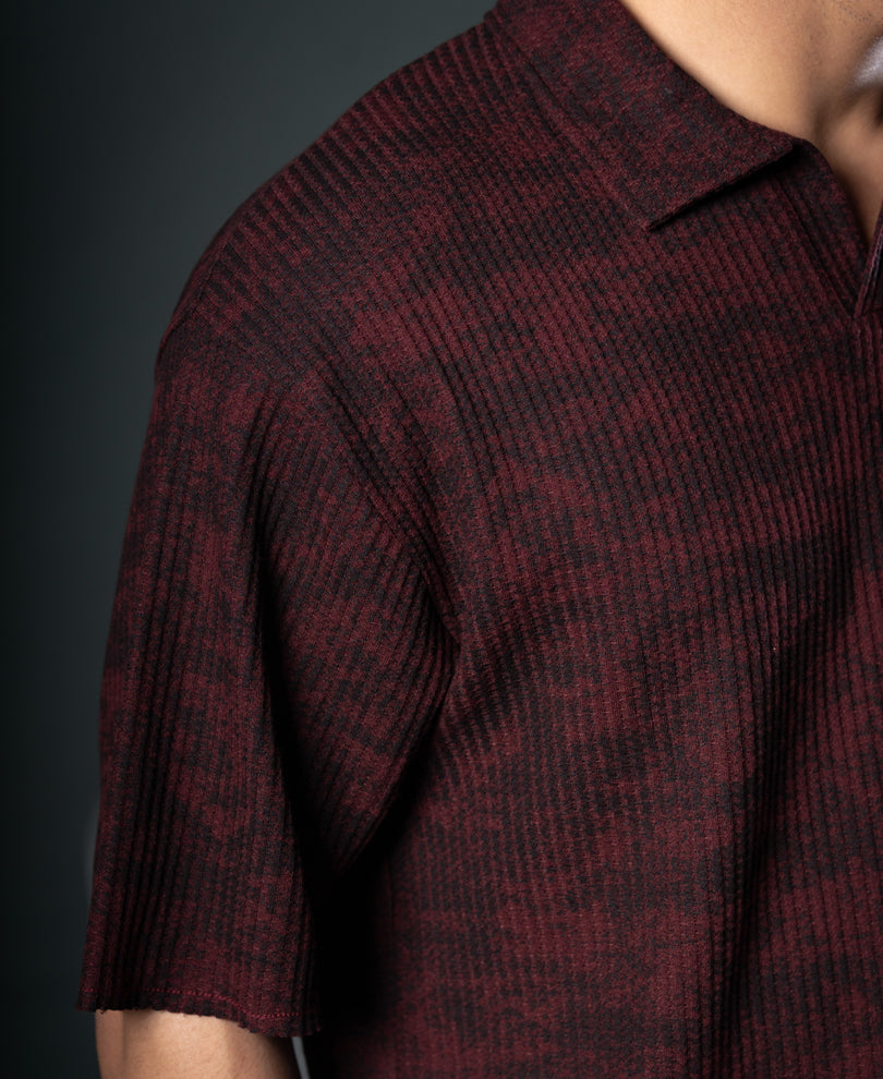 Wine Printed Boxy T-Shirt.