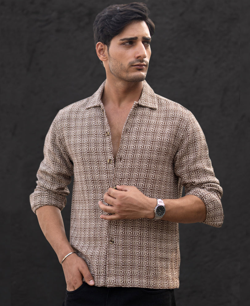 Multicolour Structured Checked Shirt.