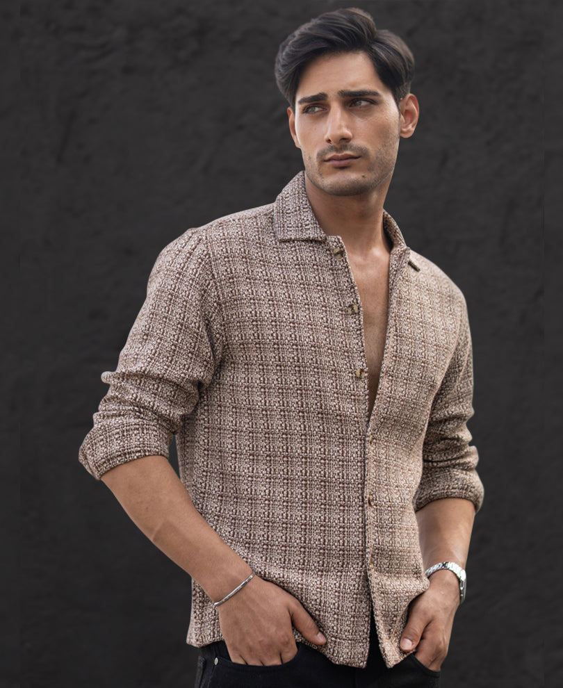 Multicolour Structured Checked Shirt.