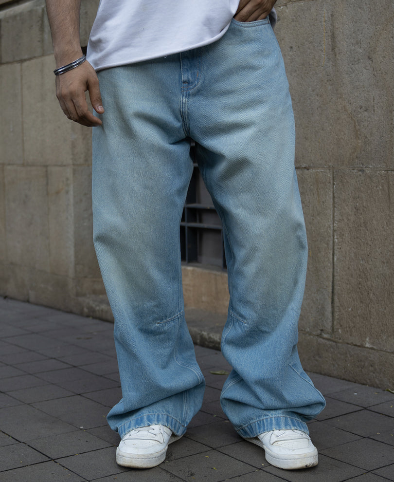 Tinted Blue Extra Baggy Jeans