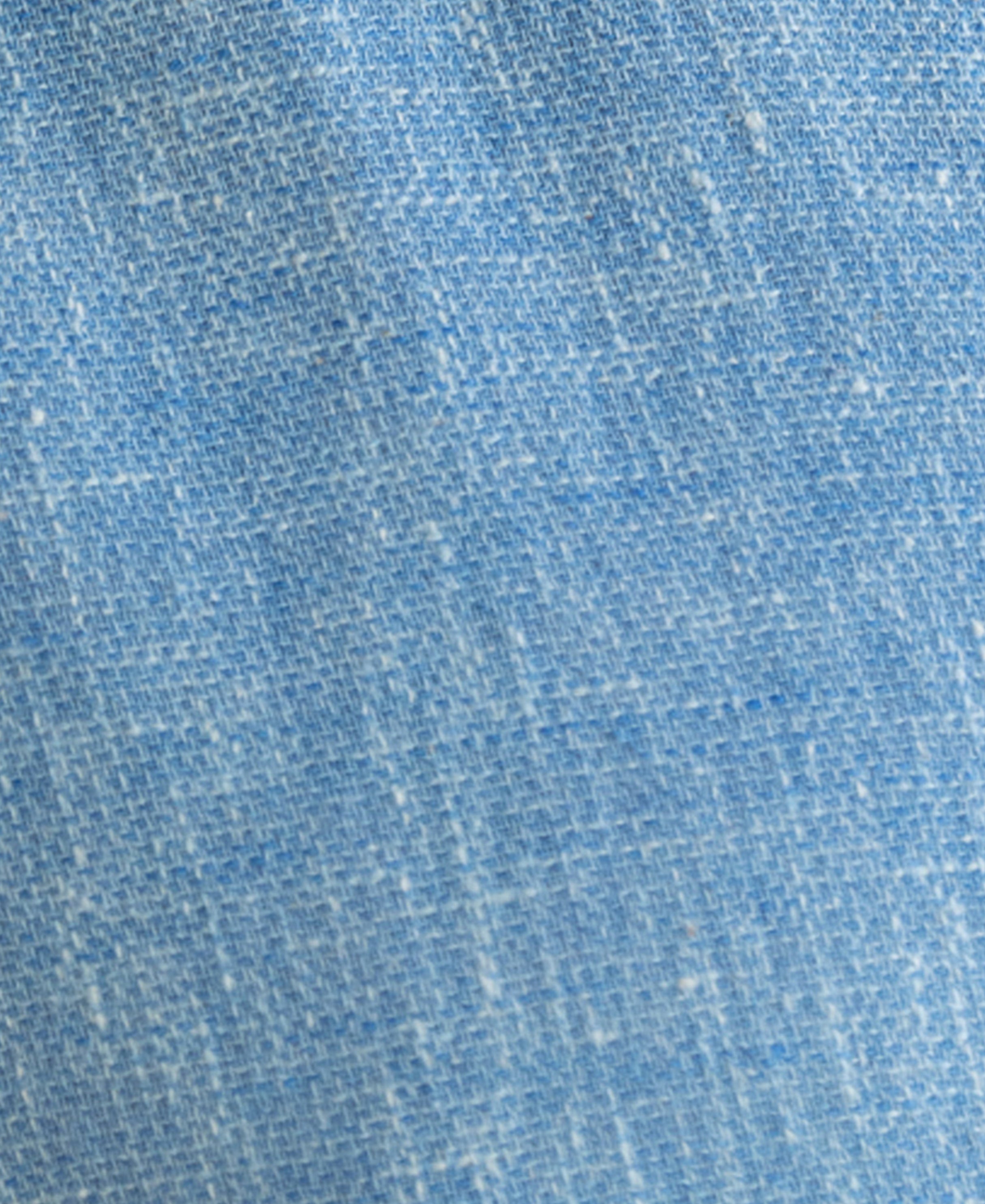 Blue Linen Blend Structured Shirt