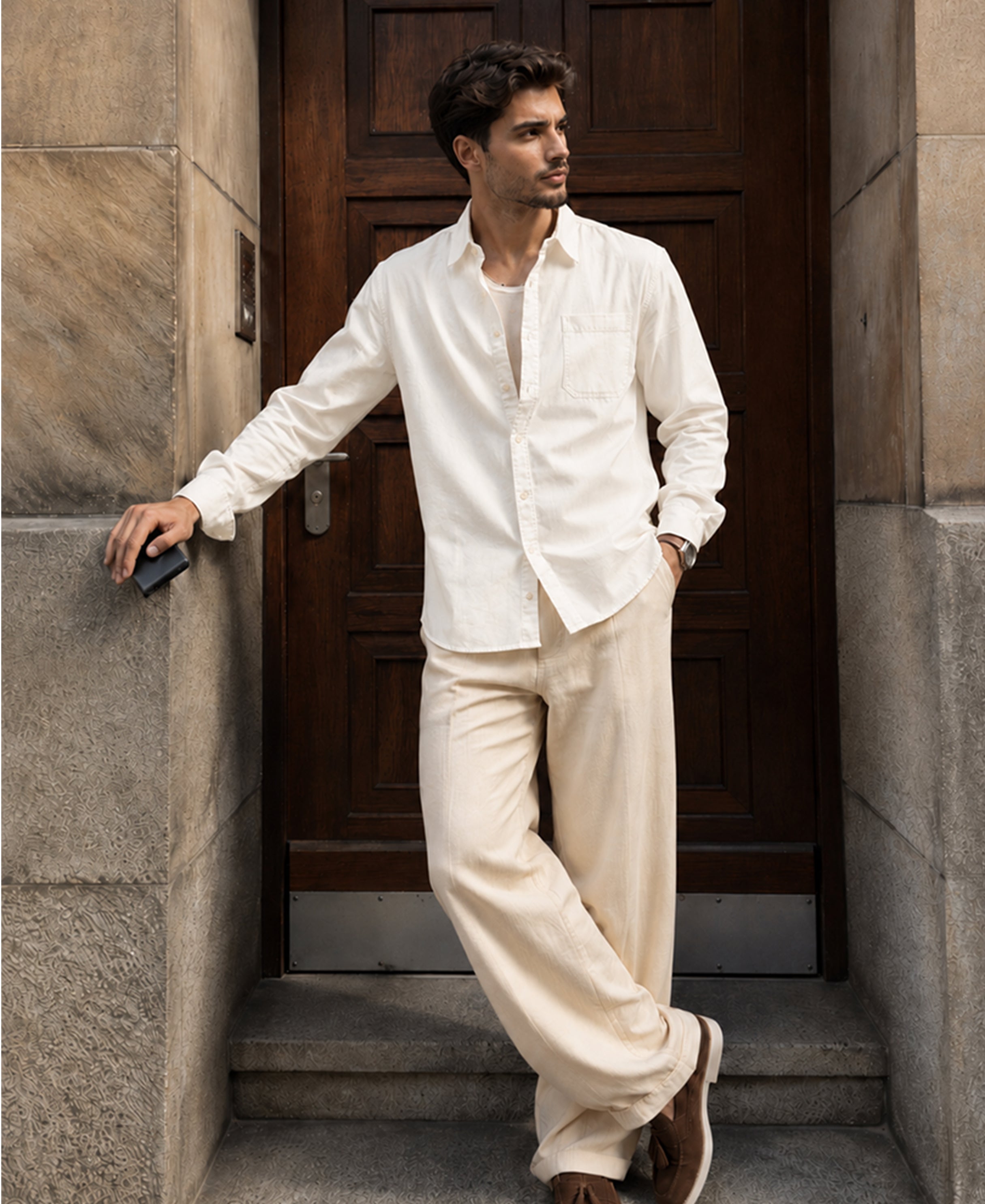 White Cotton Twill Shirt 100% Cotton