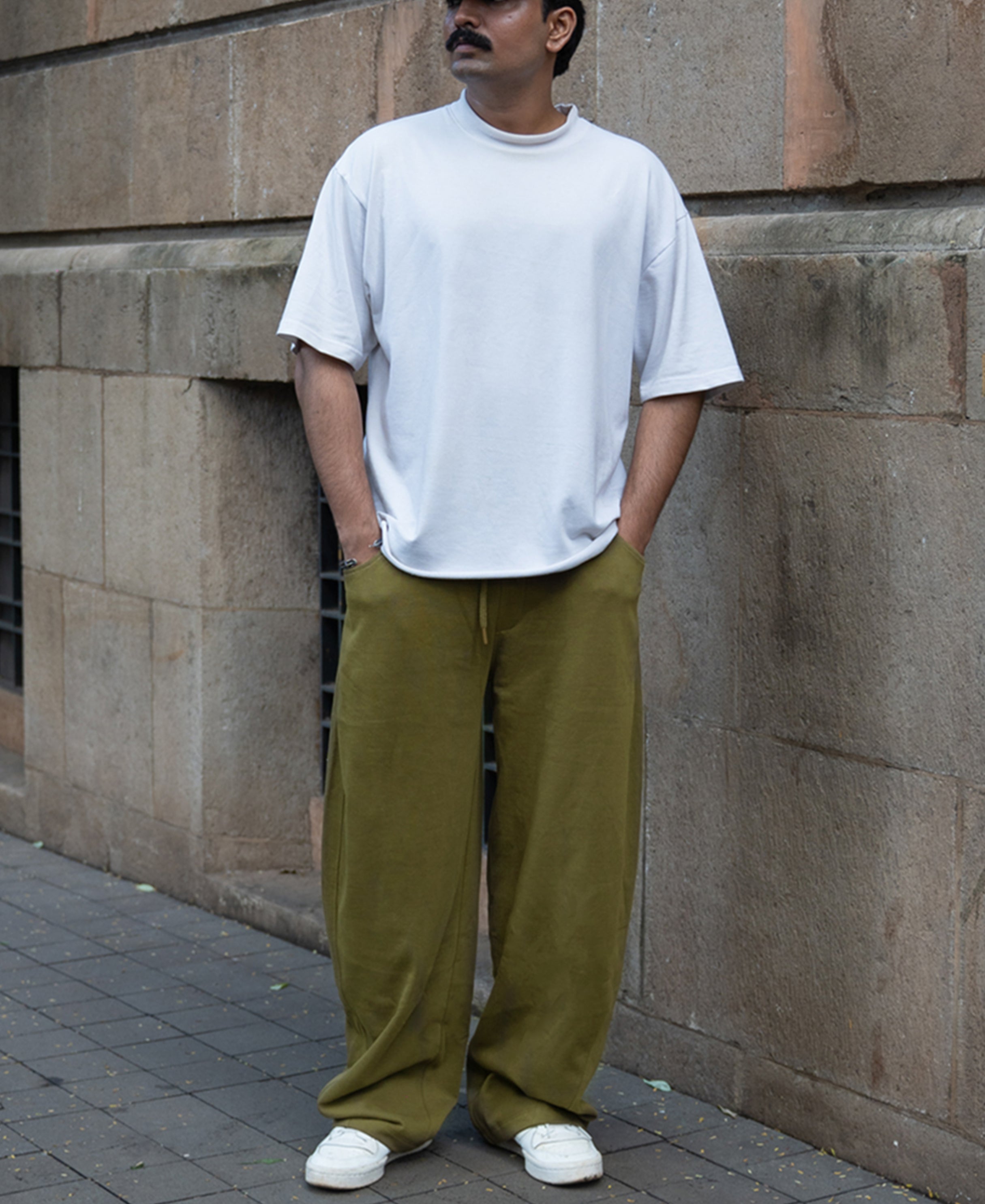 Olive Barrel Fit Trackpants