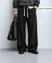 Black Zipper Detail Baggy Trackpants
