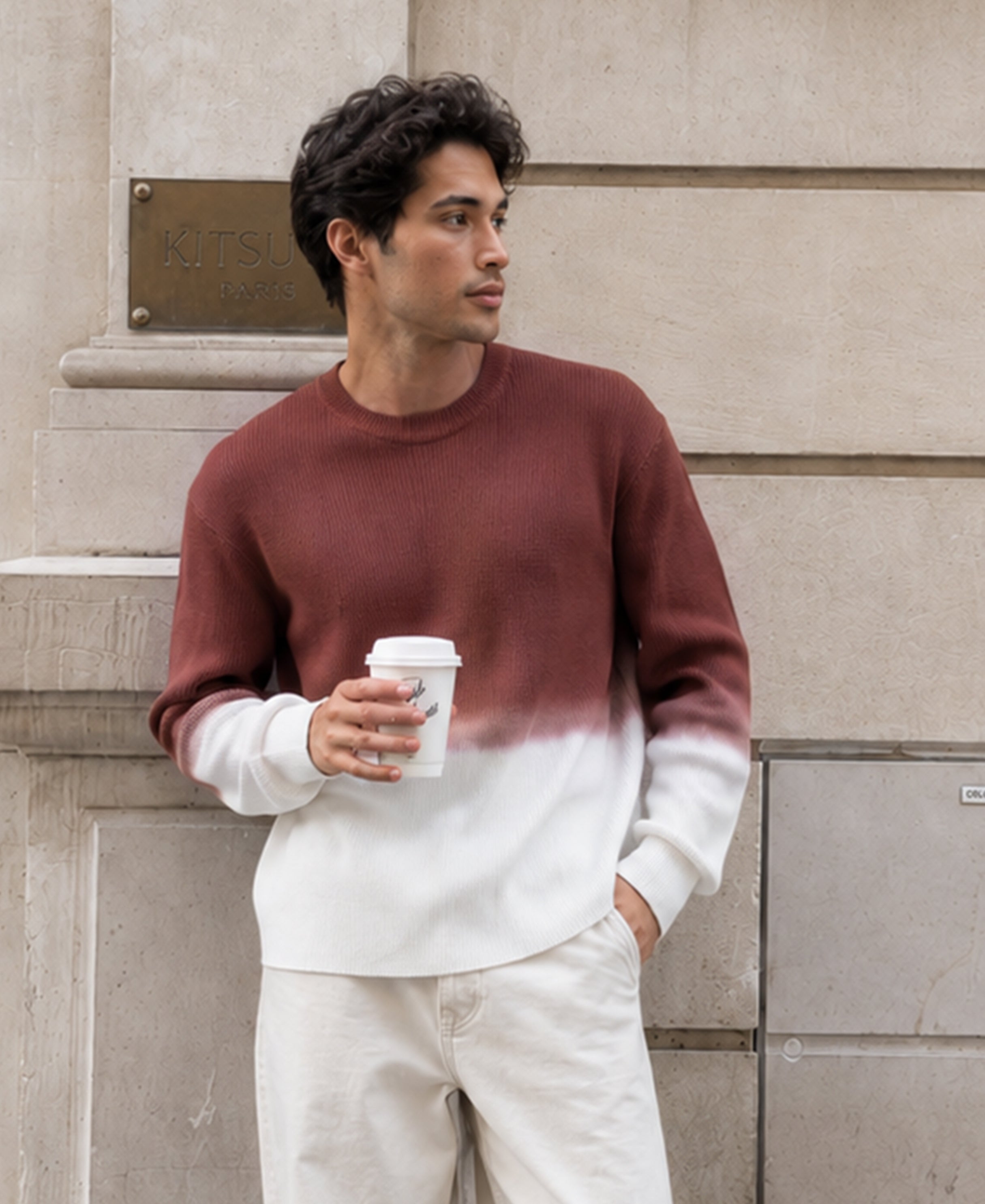 Rust Ombre Knit T-Shirt 100% Cotton