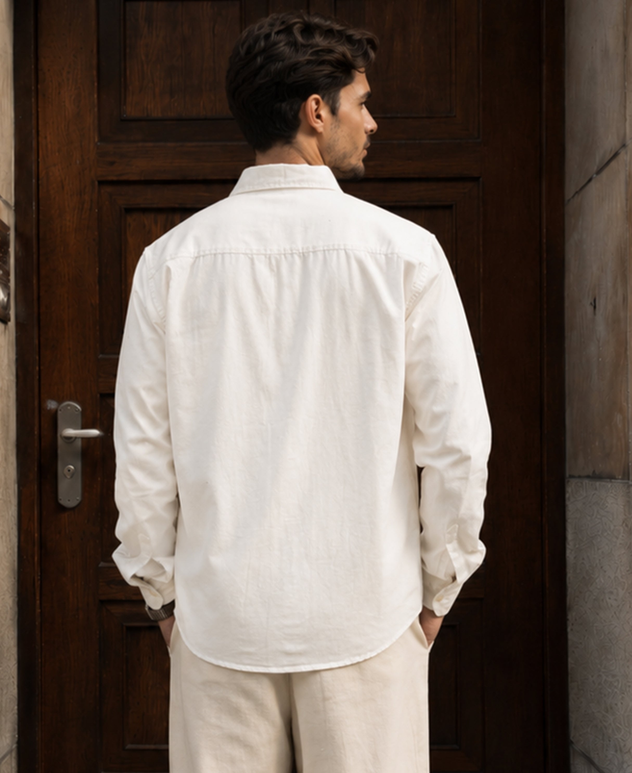 White Cotton Twill Shirt 100% Cotton