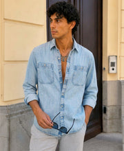 Blue Double Pocket Denim Shirt