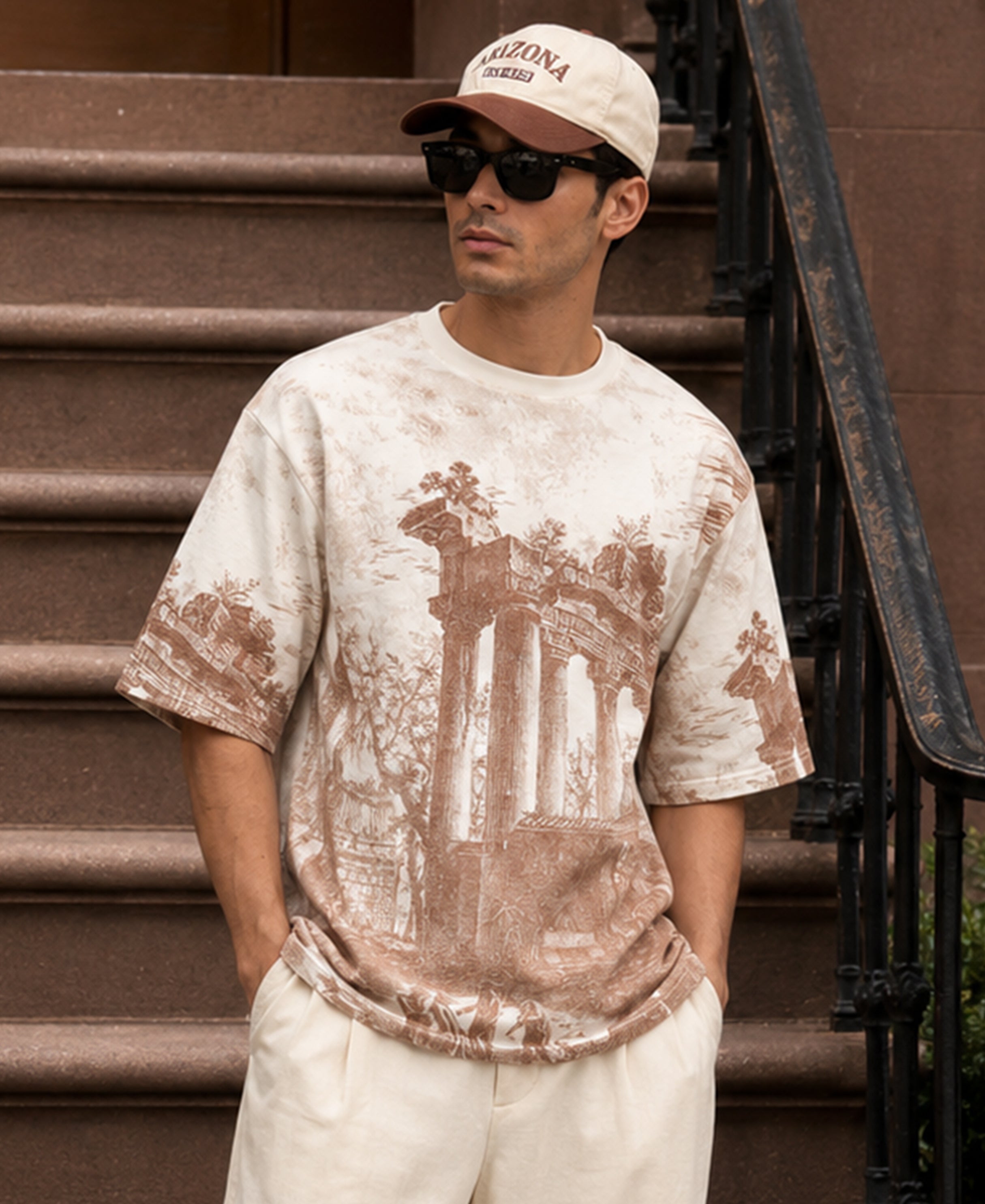 Off-White Architectural Print T-Shirt 100% Cotton