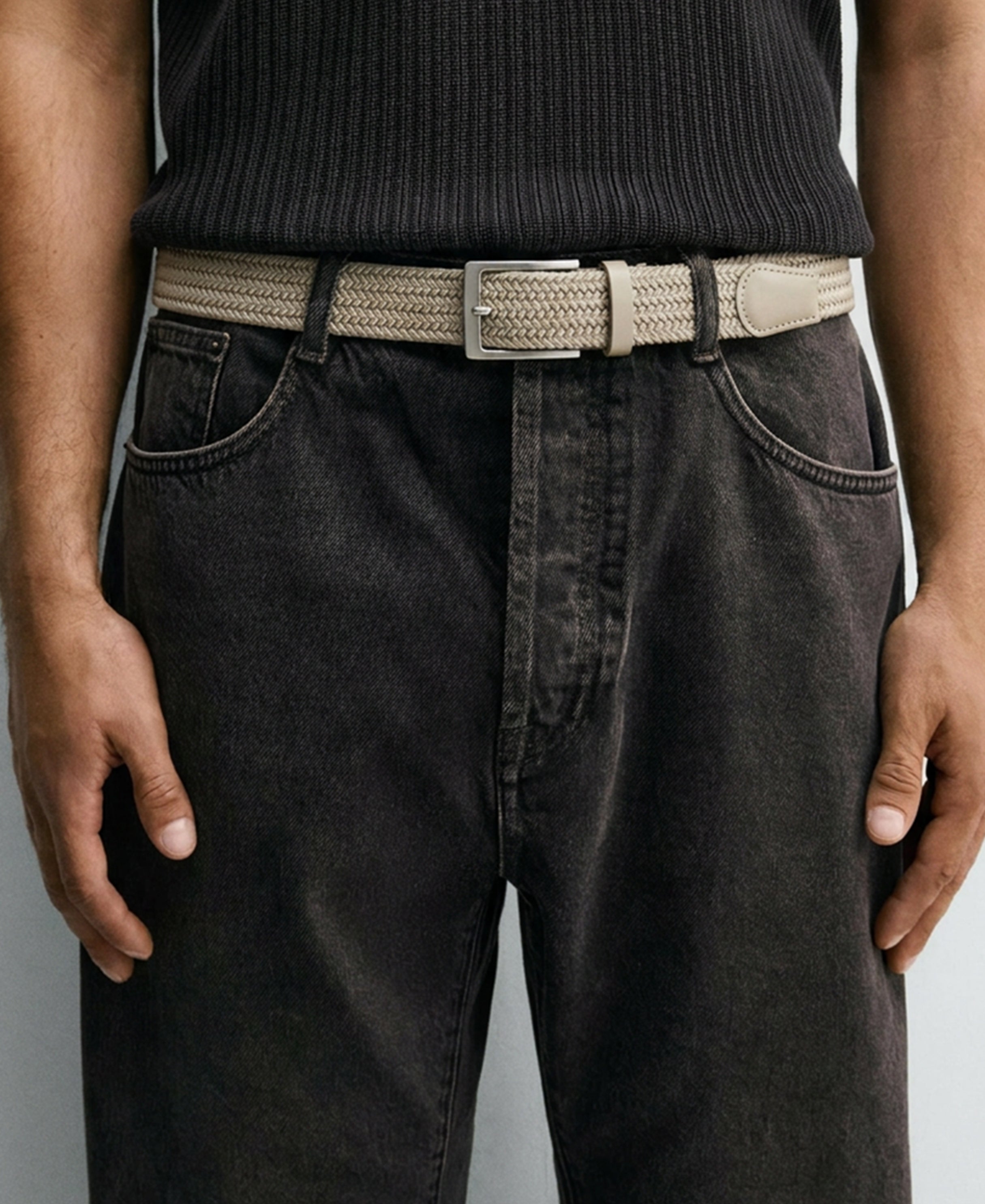 Cool Grey Casual Belt