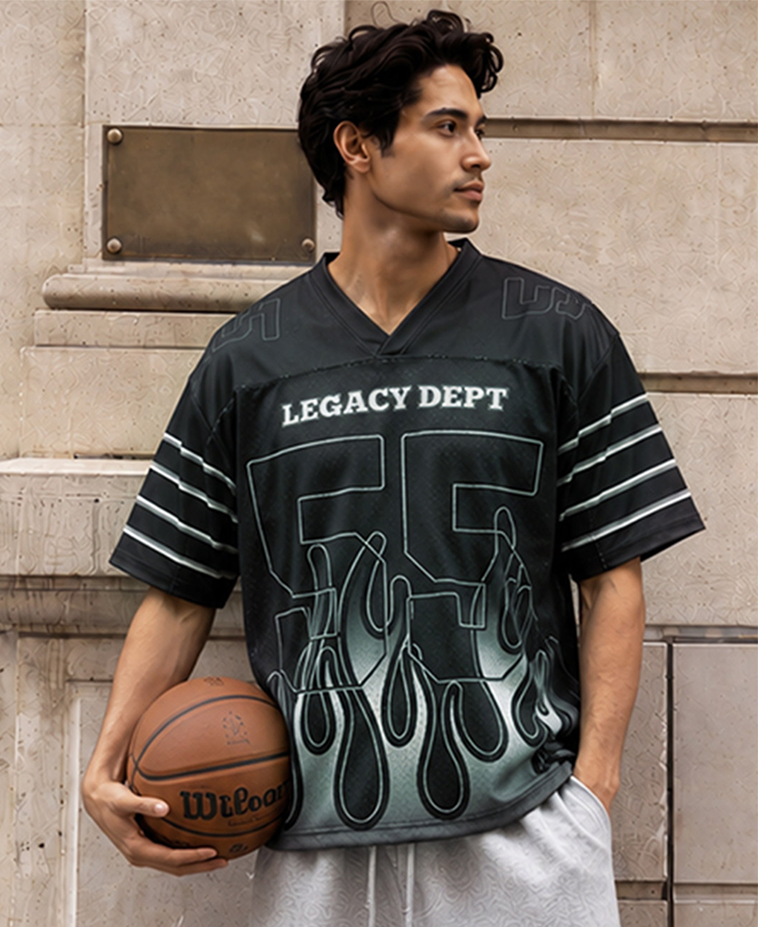 Black Printed Jersey T-Shirt