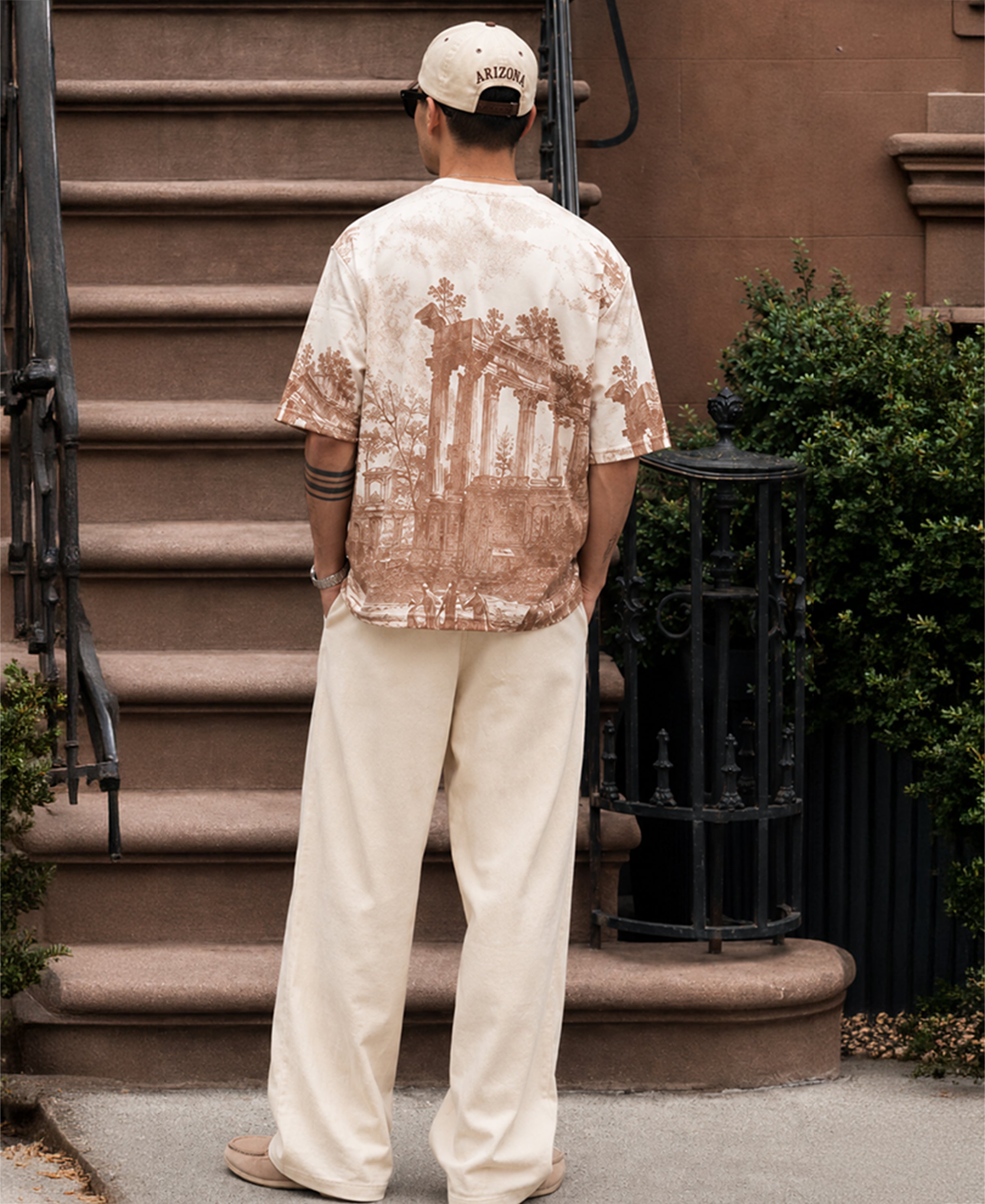 Off-White Architectural Print T-Shirt 100% Cotton