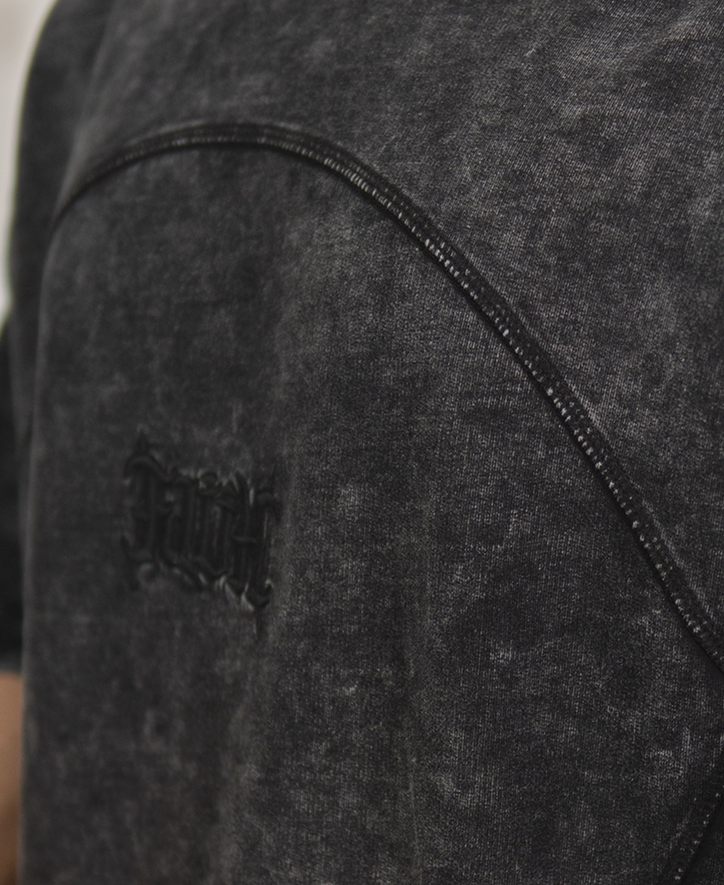 Grey Washed Panelled T-Shirt 100% Cotton