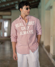 Red Printed Oxford Stripe Shirt