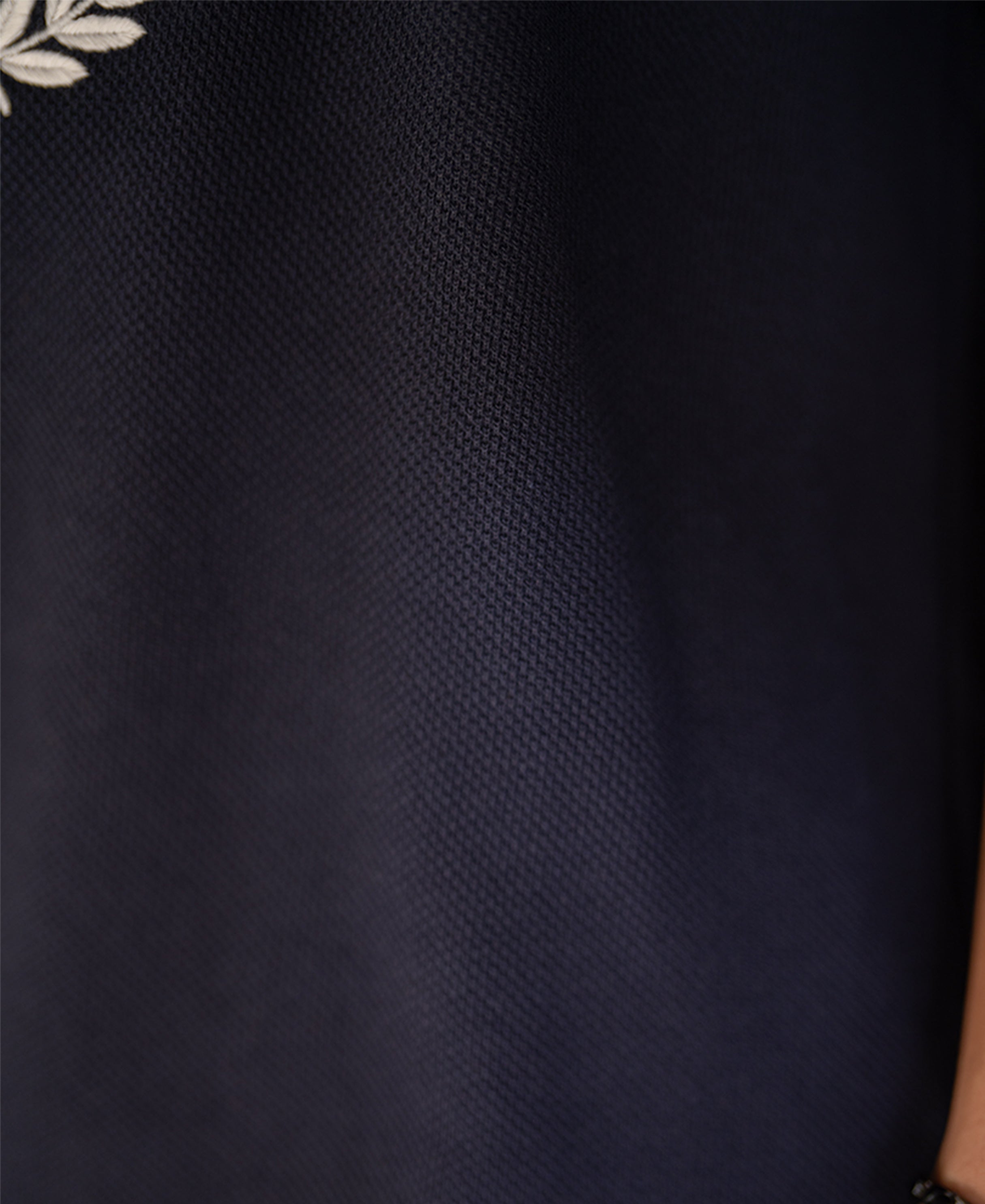 Navy Structured Embroidery T-Shirt