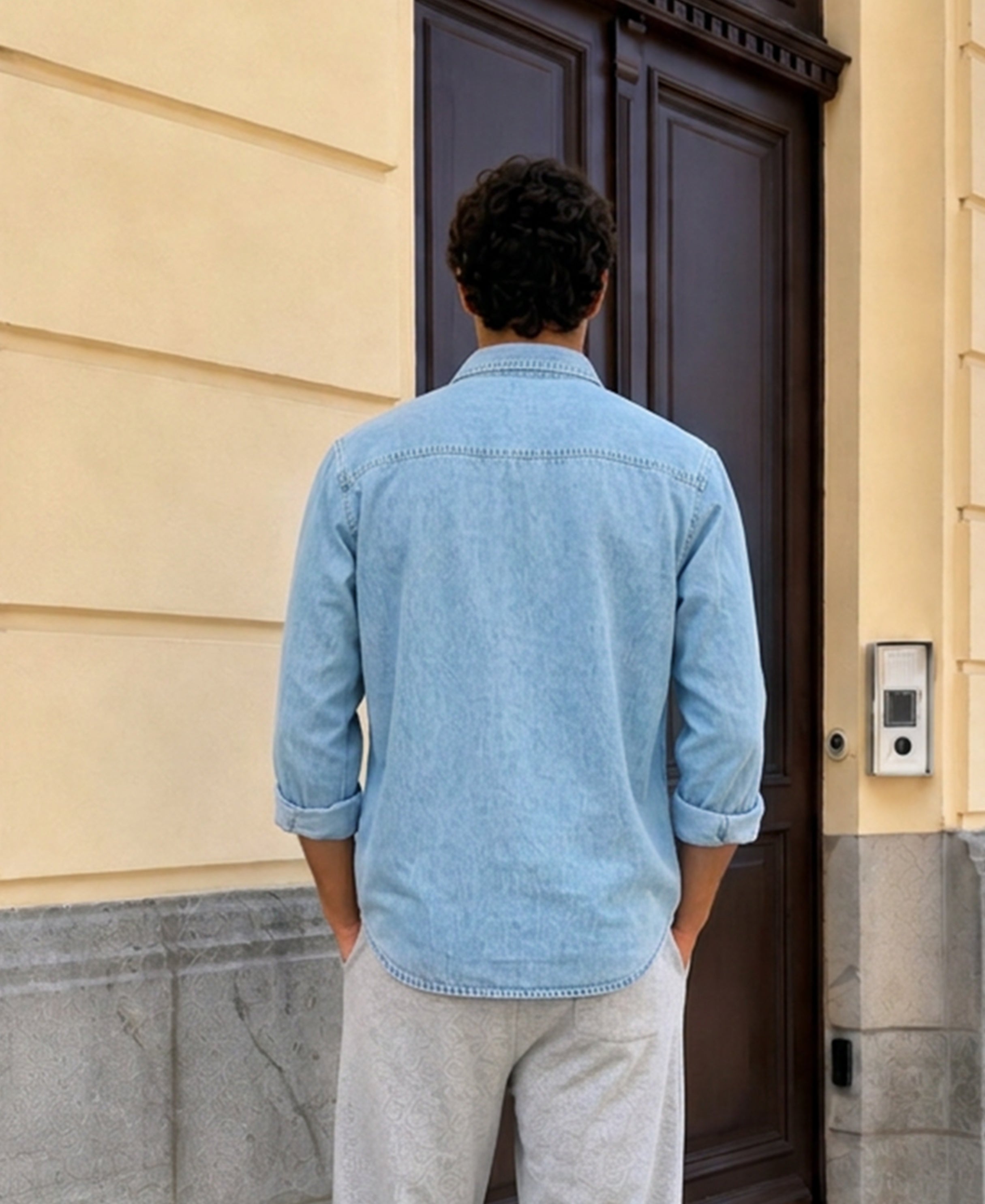 Blue Double Pocket Denim Shirt