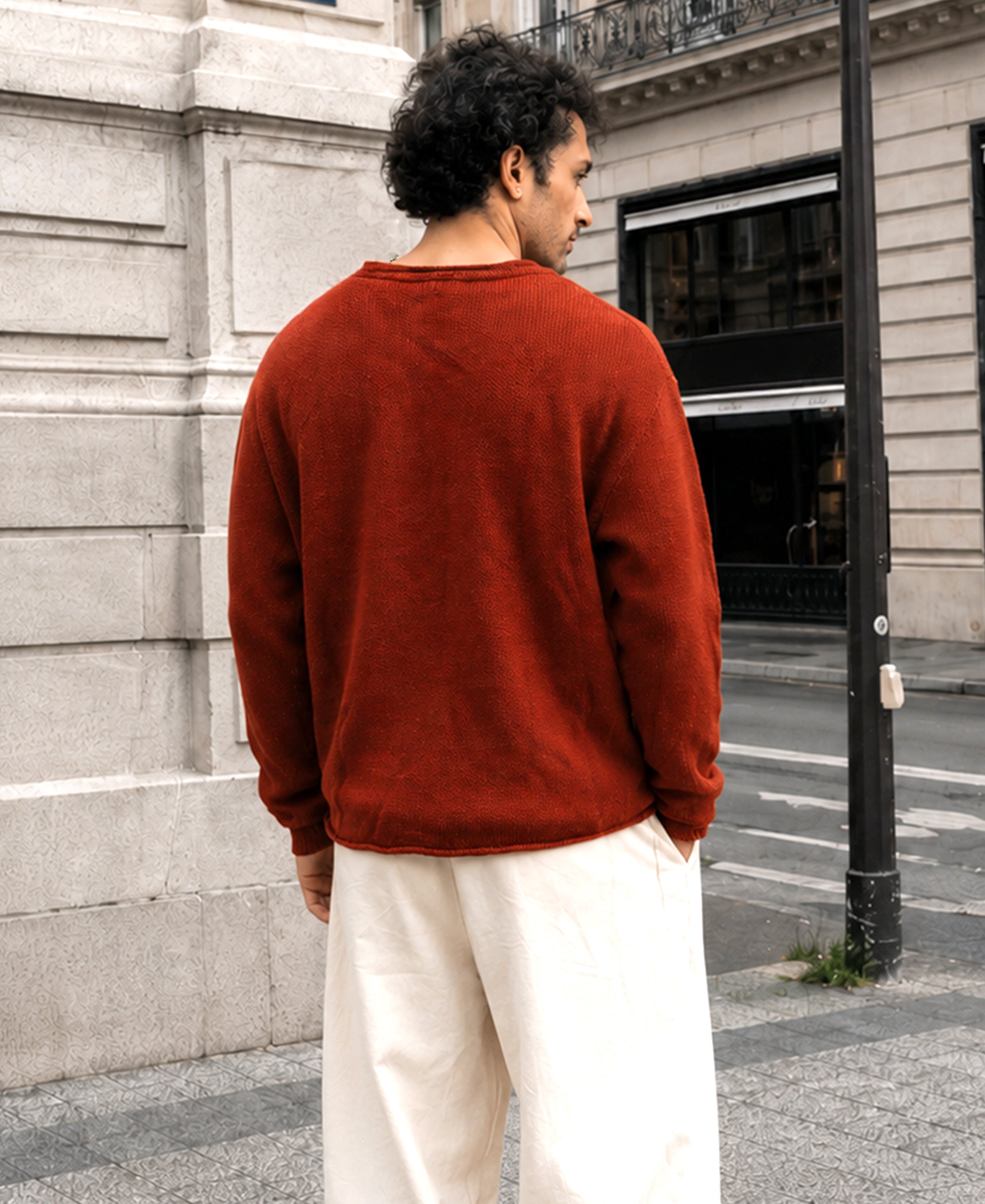 Rust Sun Jacquard Sweater