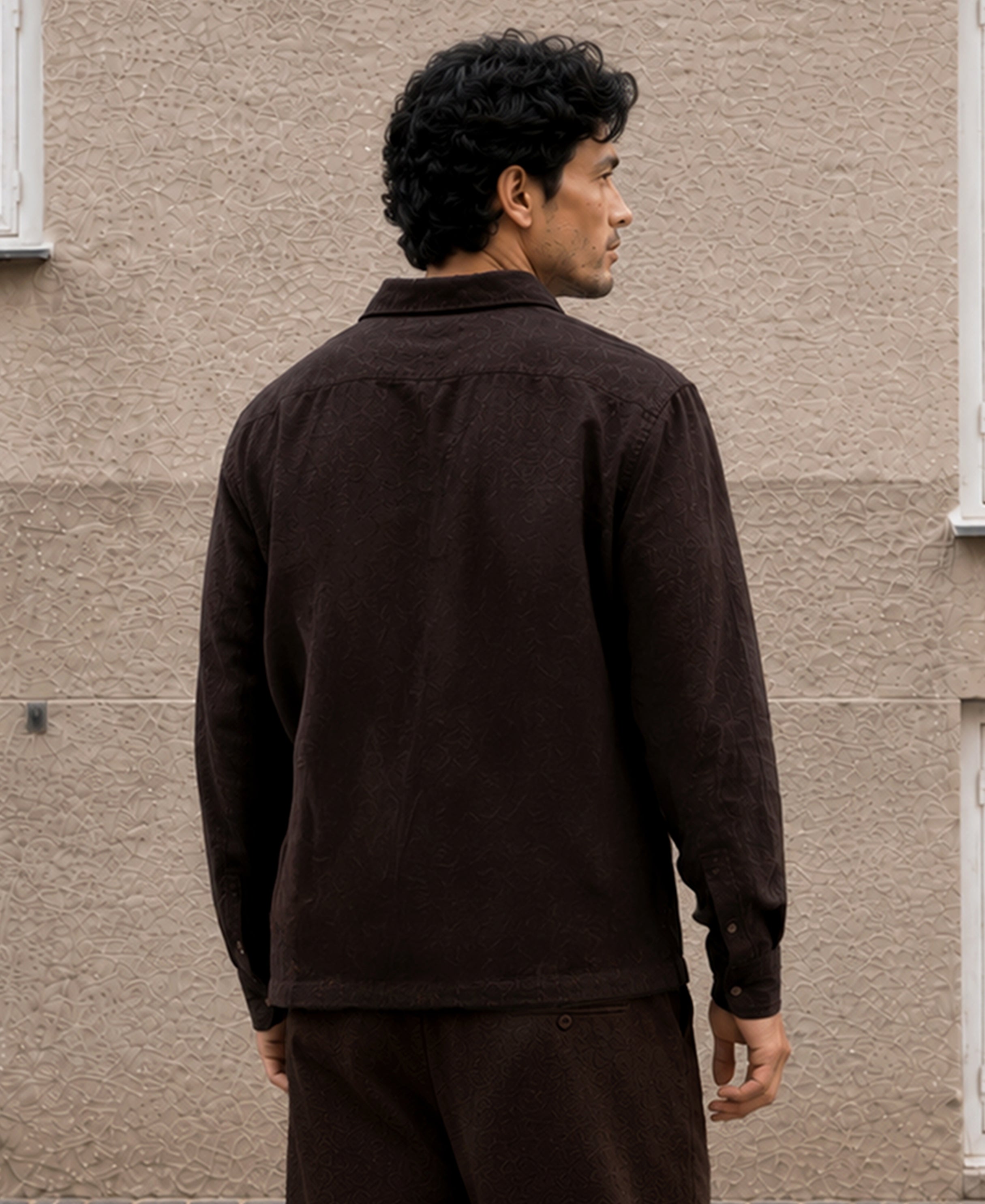 Brown Embroidered Co-ord Set