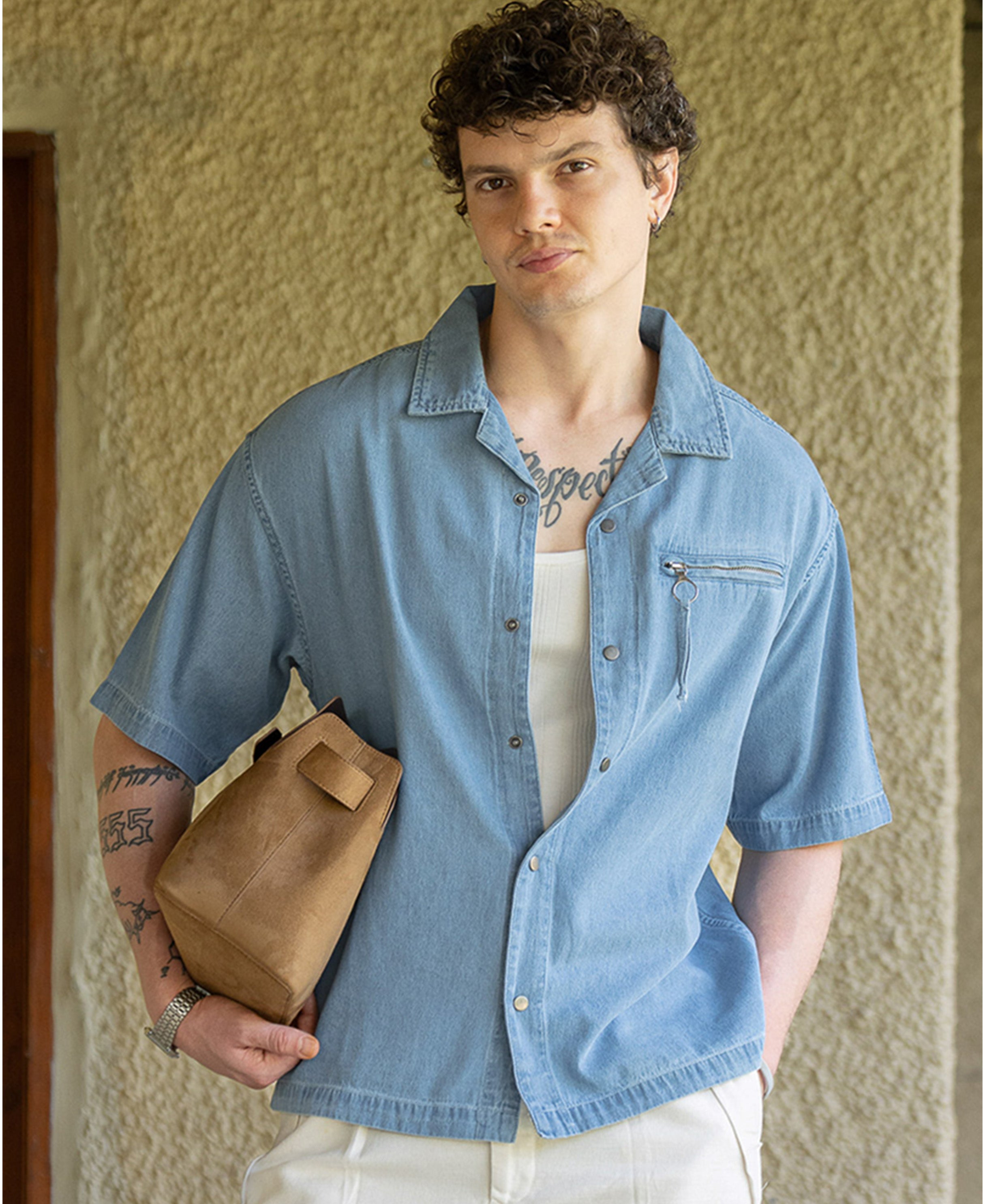 Light Blue Cuban Denim Shirt