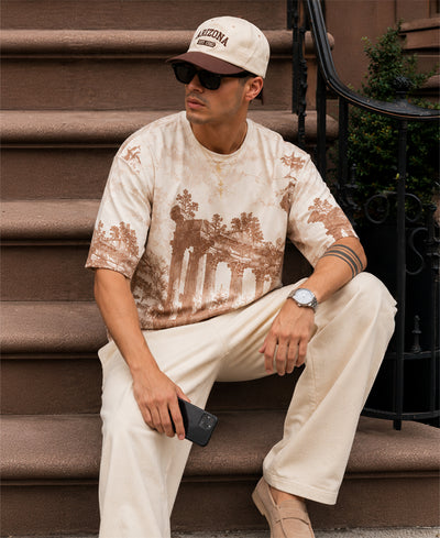 Off-White Architectural Print T-Shirt 100% Cotton