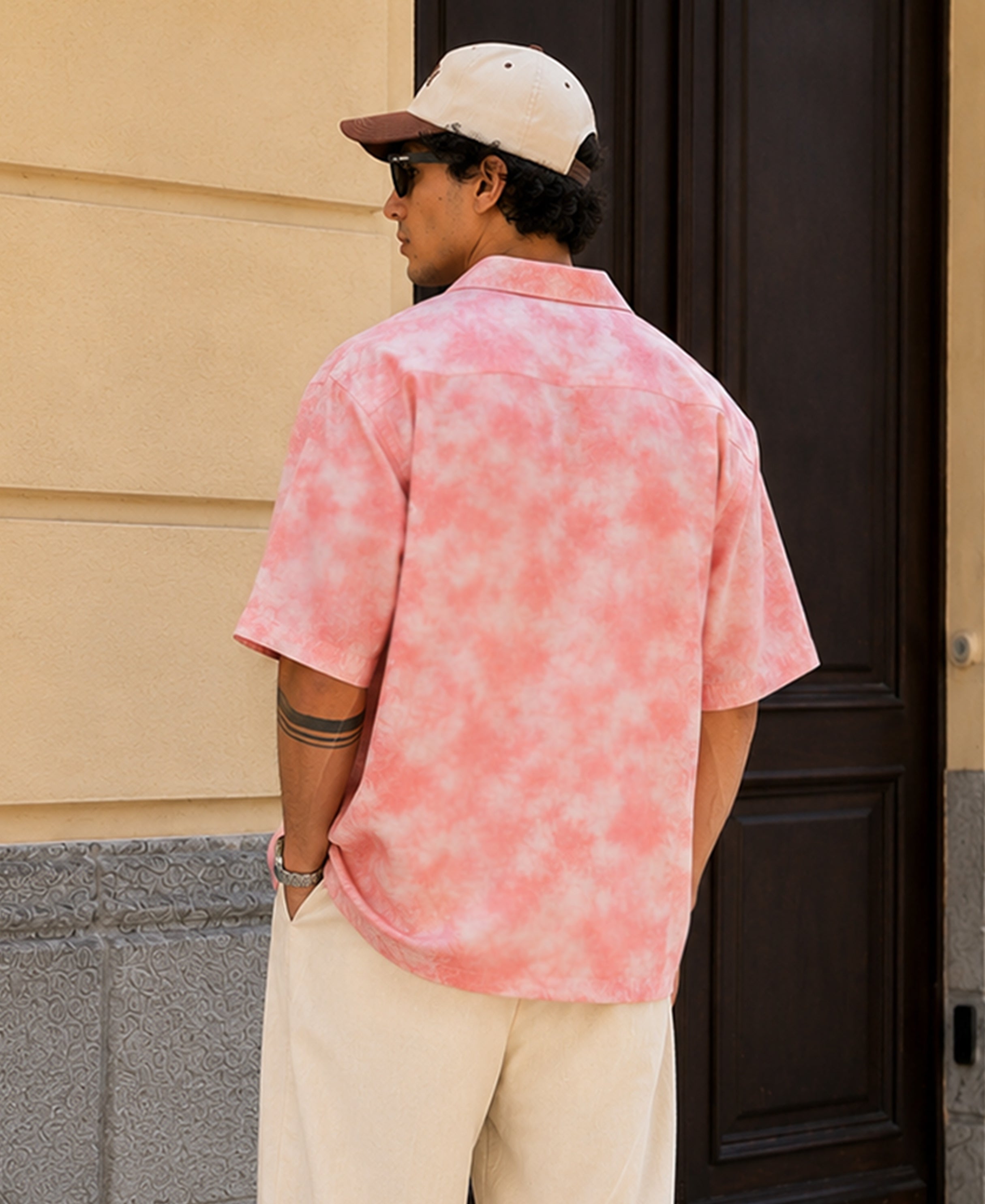 Pink Tie & Dye Print Shirt