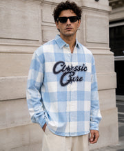 Blue Printed Checks Shirt