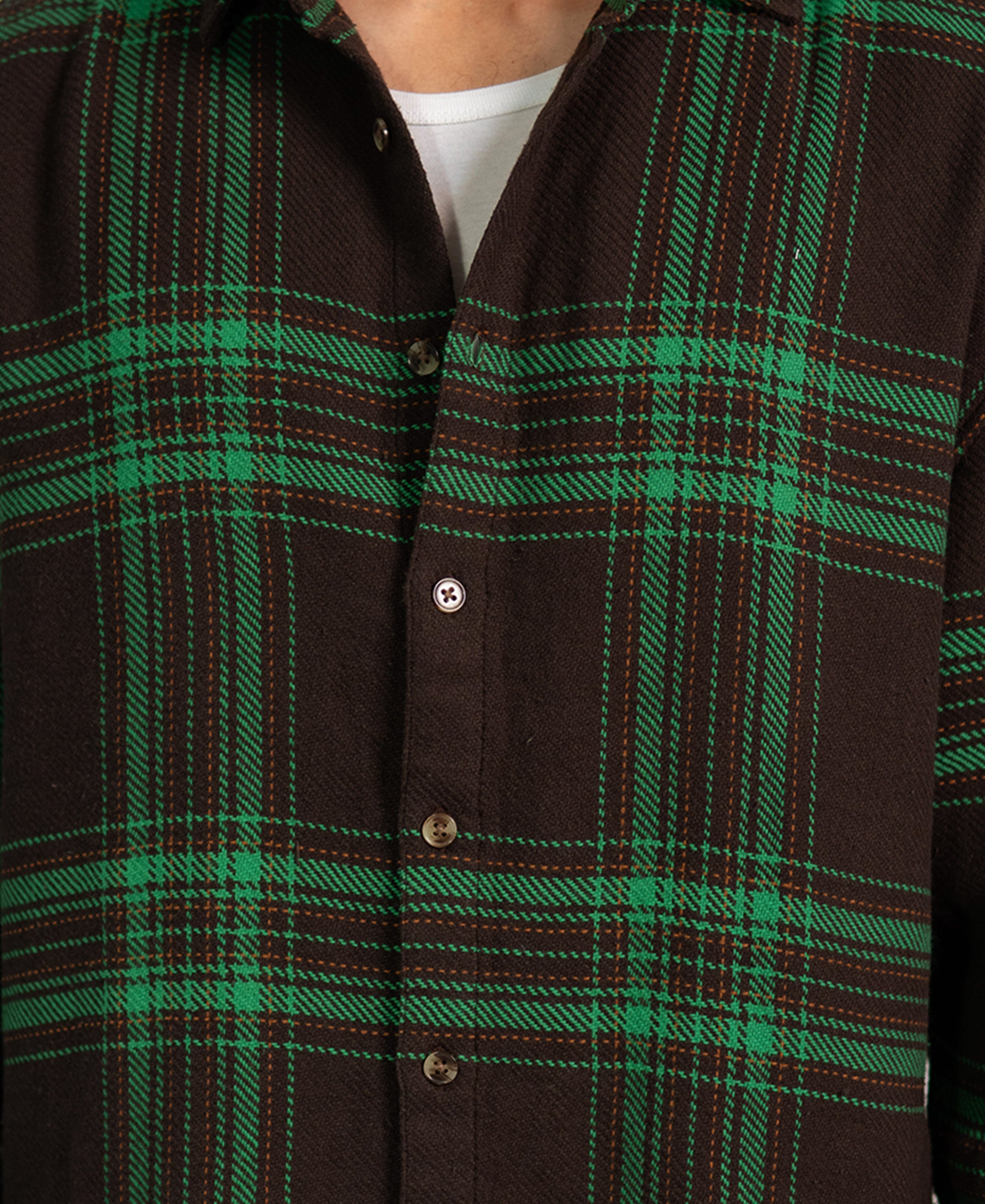 Brown Structured Checks Shirt 100% Cotton