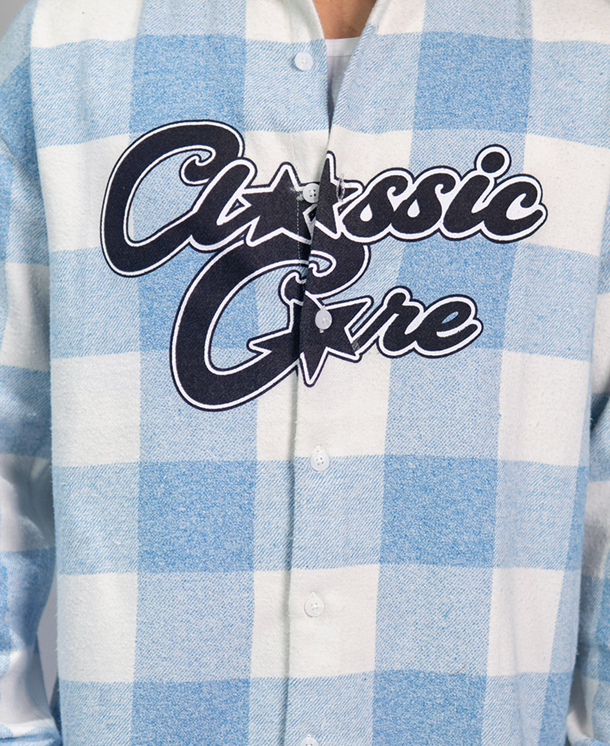 Blue Printed Checks Shirt