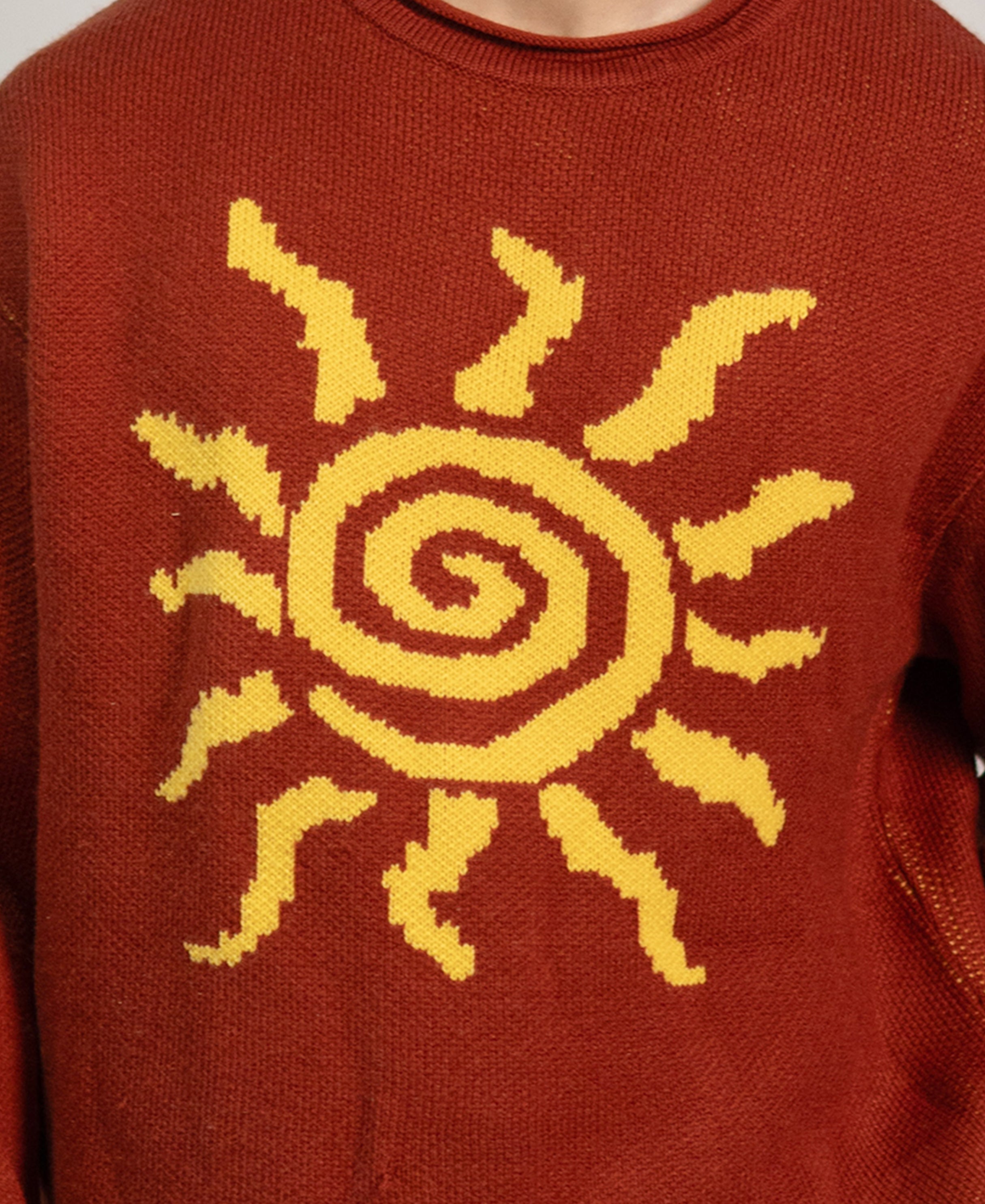 Rust Sun Jacquard Sweater